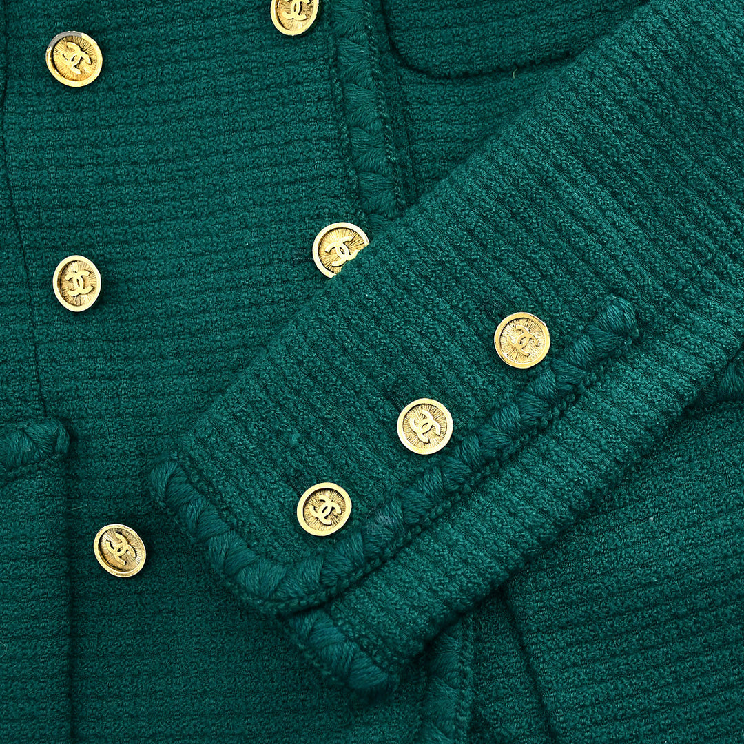 Top Quality Chanel Double Breasted Jacket Green 23 #40
