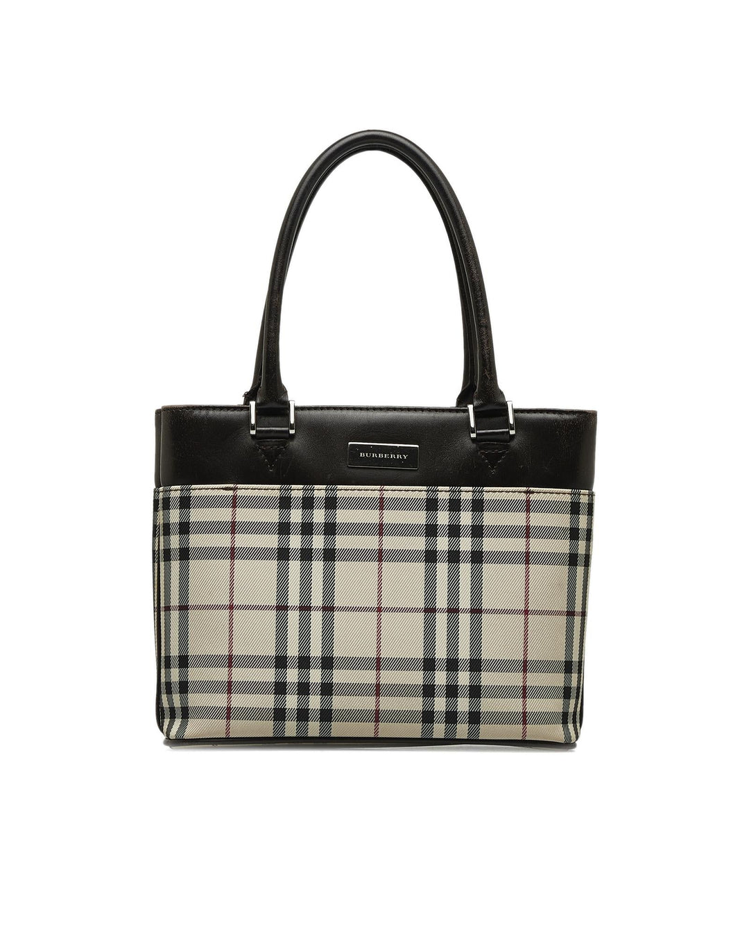 BURBERRY Women's Canvas and Leather Handbag in Brown