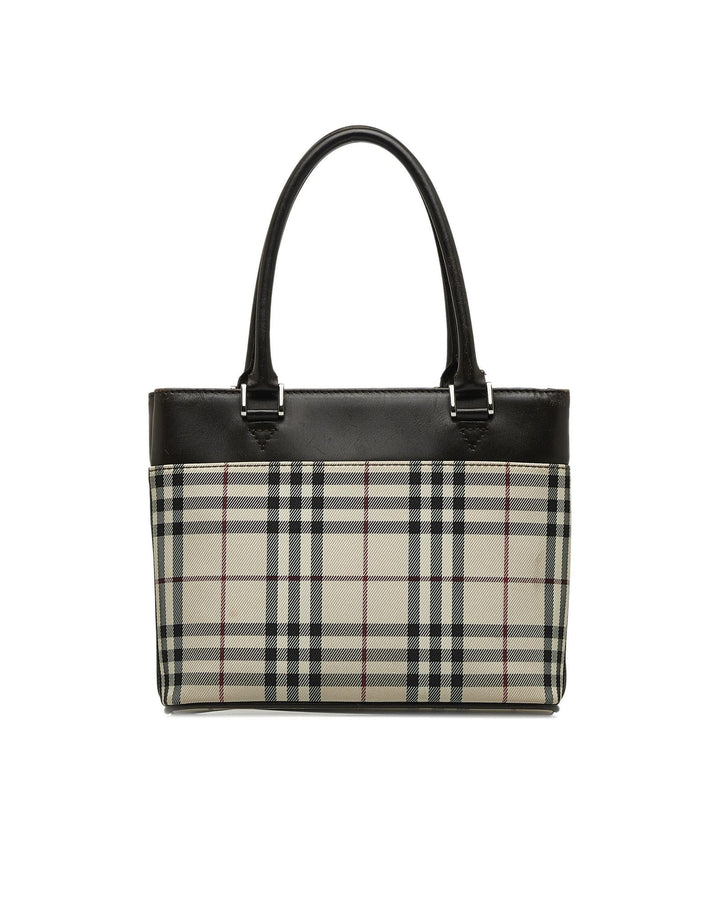BURBERRY Women's Canvas and Leather Handbag in Brown