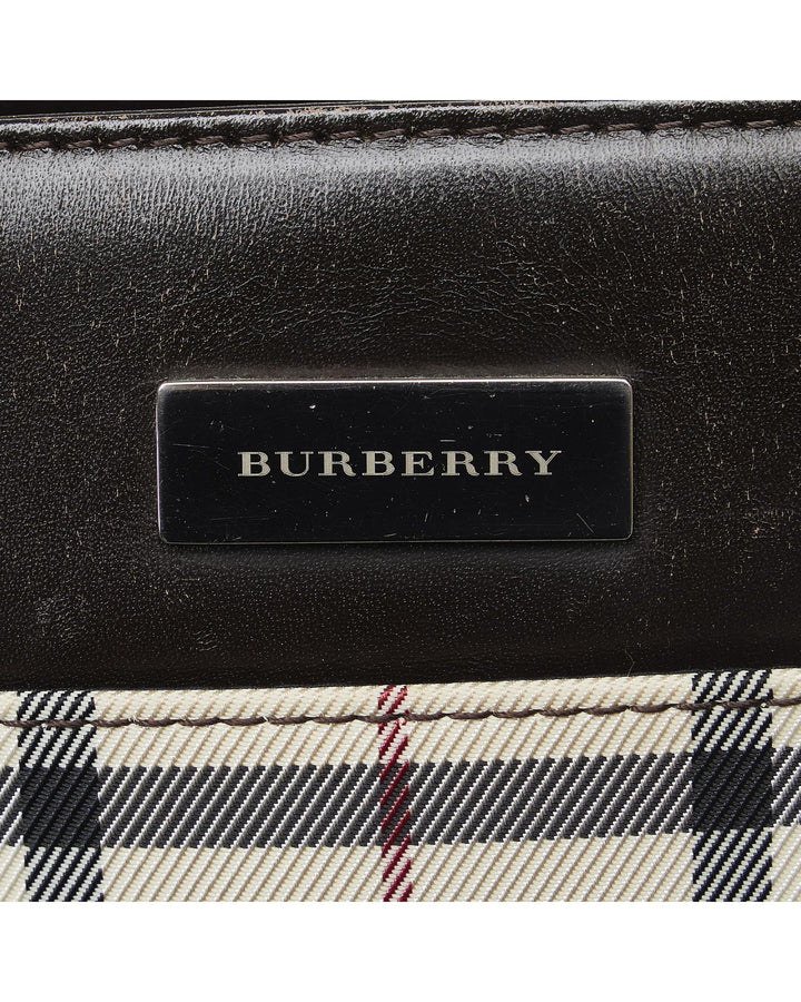 BURBERRY Women's Canvas and Leather Handbag in Brown