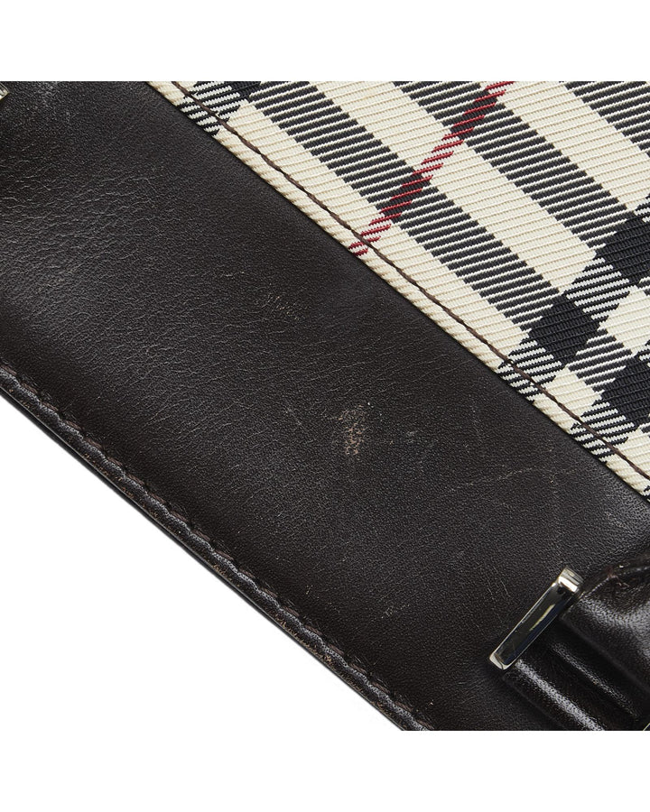 BURBERRY Women's Canvas and Leather Handbag in Brown