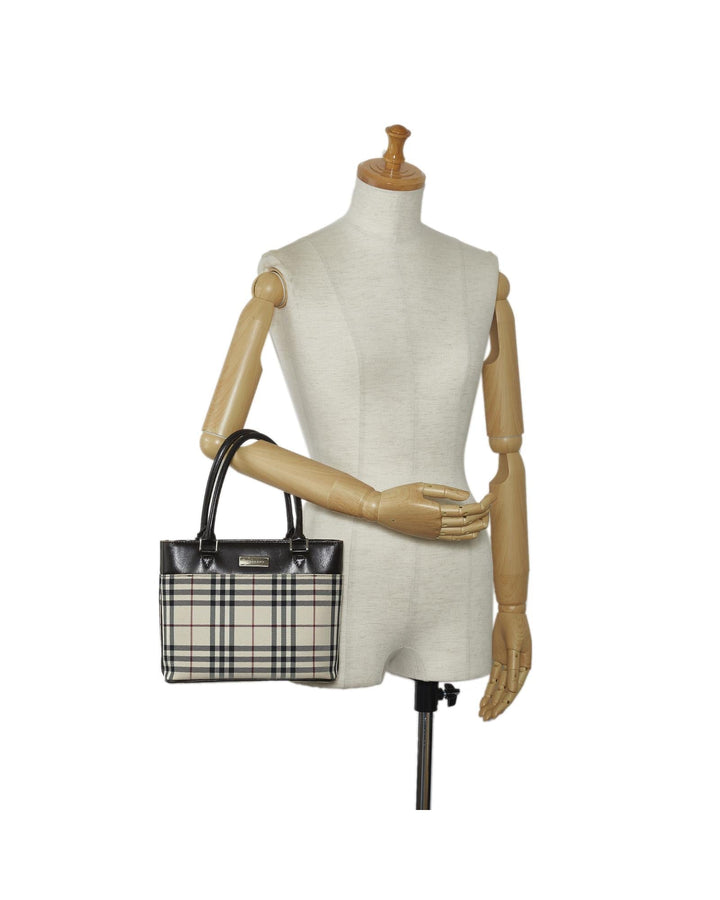 BURBERRY Women's Canvas and Leather Handbag in Brown