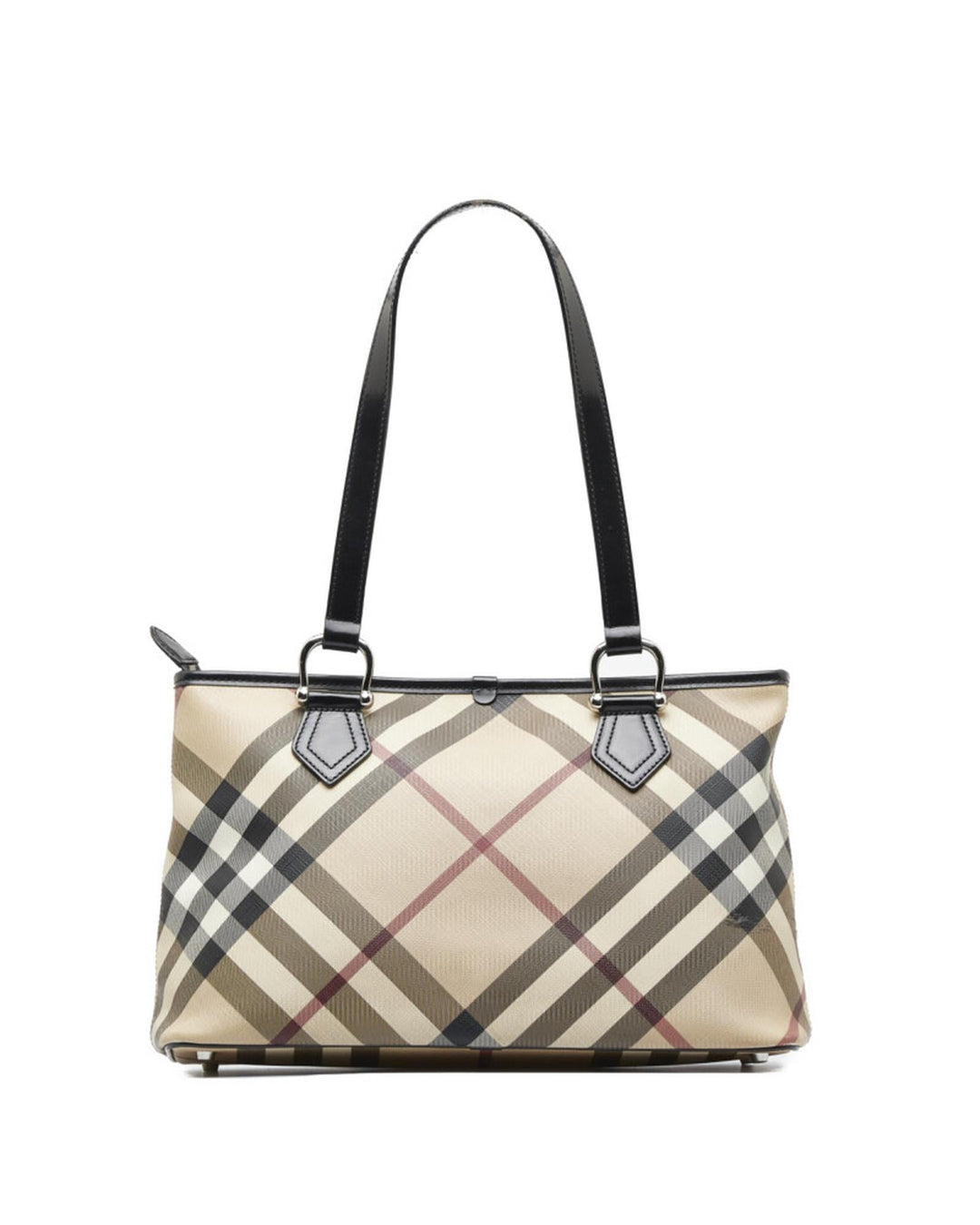 BURBERRY Women's Check Canvas Tote Bag in Beige in Beige