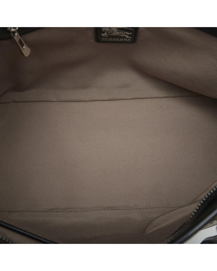 BURBERRY Women's Check Canvas Tote Bag in Beige in Beige