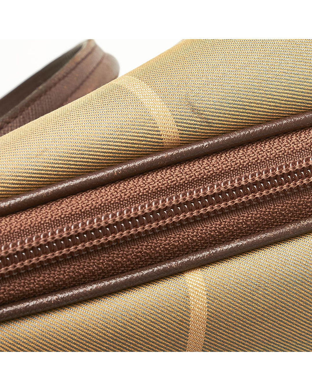 BURBERRY Women's Bronze Plaid Canvas Handbag - A Condition in Bronze