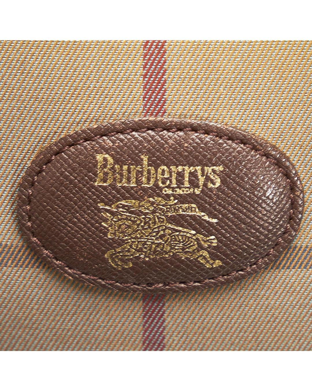 BURBERRY Women's Bronze Plaid Canvas Handbag - A Condition in Bronze