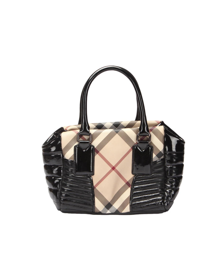 BURBERRY Women's Black Check Handbag in A Condition in Black