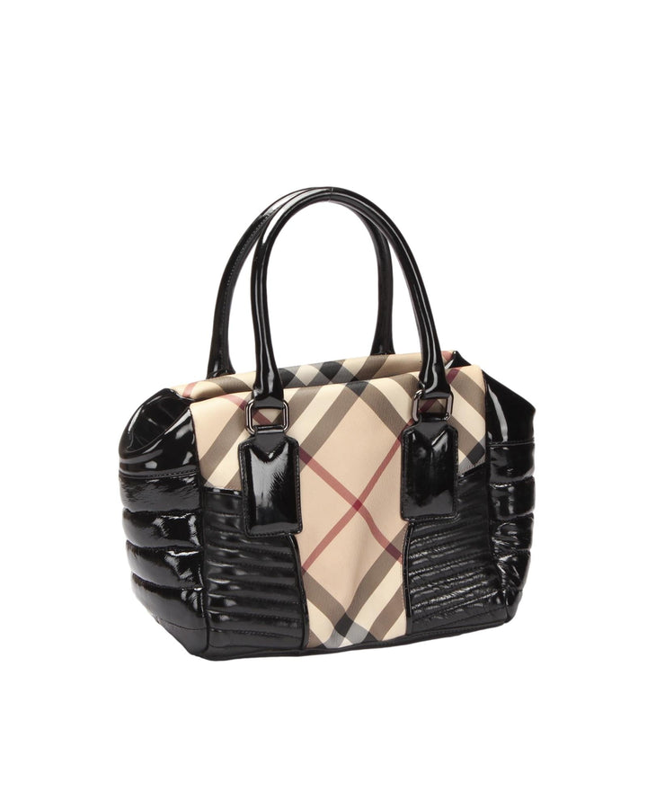 BURBERRY Women's Black Check Handbag in A Condition in Black