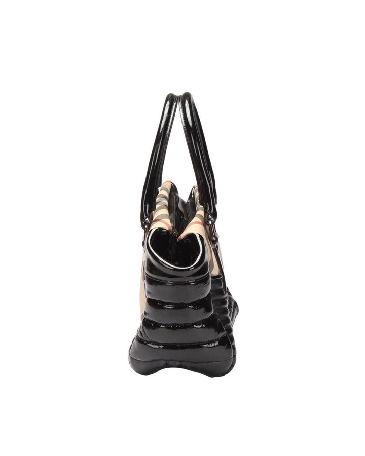 BURBERRY Women's Black Check Handbag in A Condition in Black