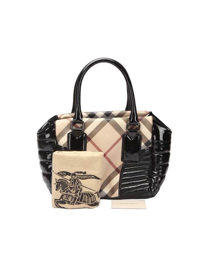 BURBERRY Women's Black Check Handbag in A Condition in Black