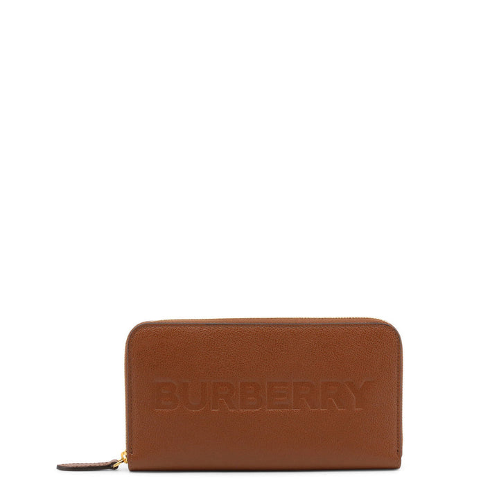 BURBERRY Women's Leather Zip Wallet with Multiple Compartments in Brown