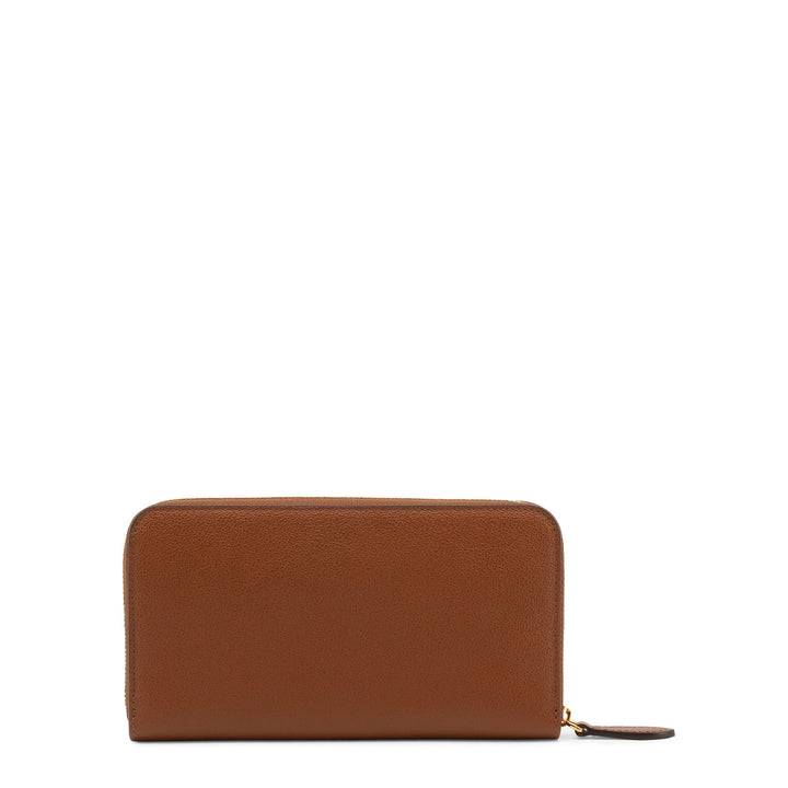 BURBERRY Women's Leather Zip Wallet with Multiple Compartments in Brown