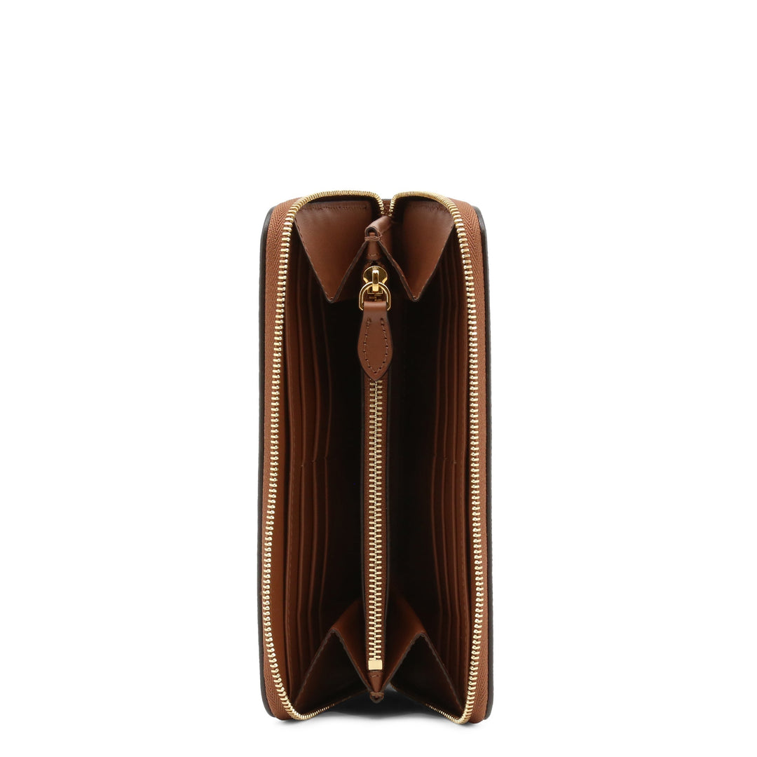 BURBERRY Women's Leather Zip Wallet with Multiple Compartments in Brown