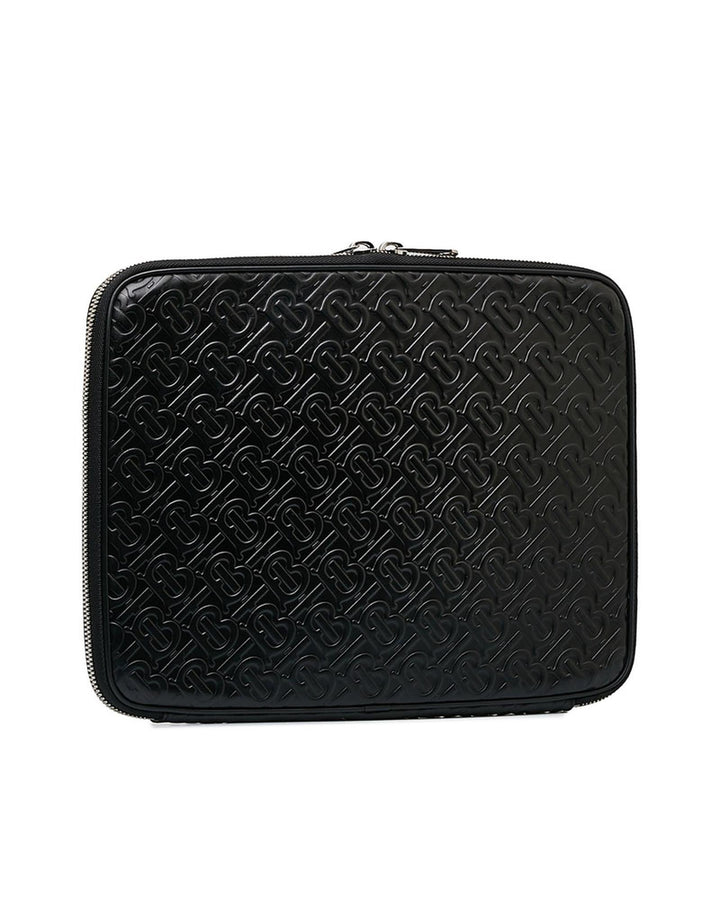 BURBERRY Women's Black Embossed Logo Laptop Case Bag in Black