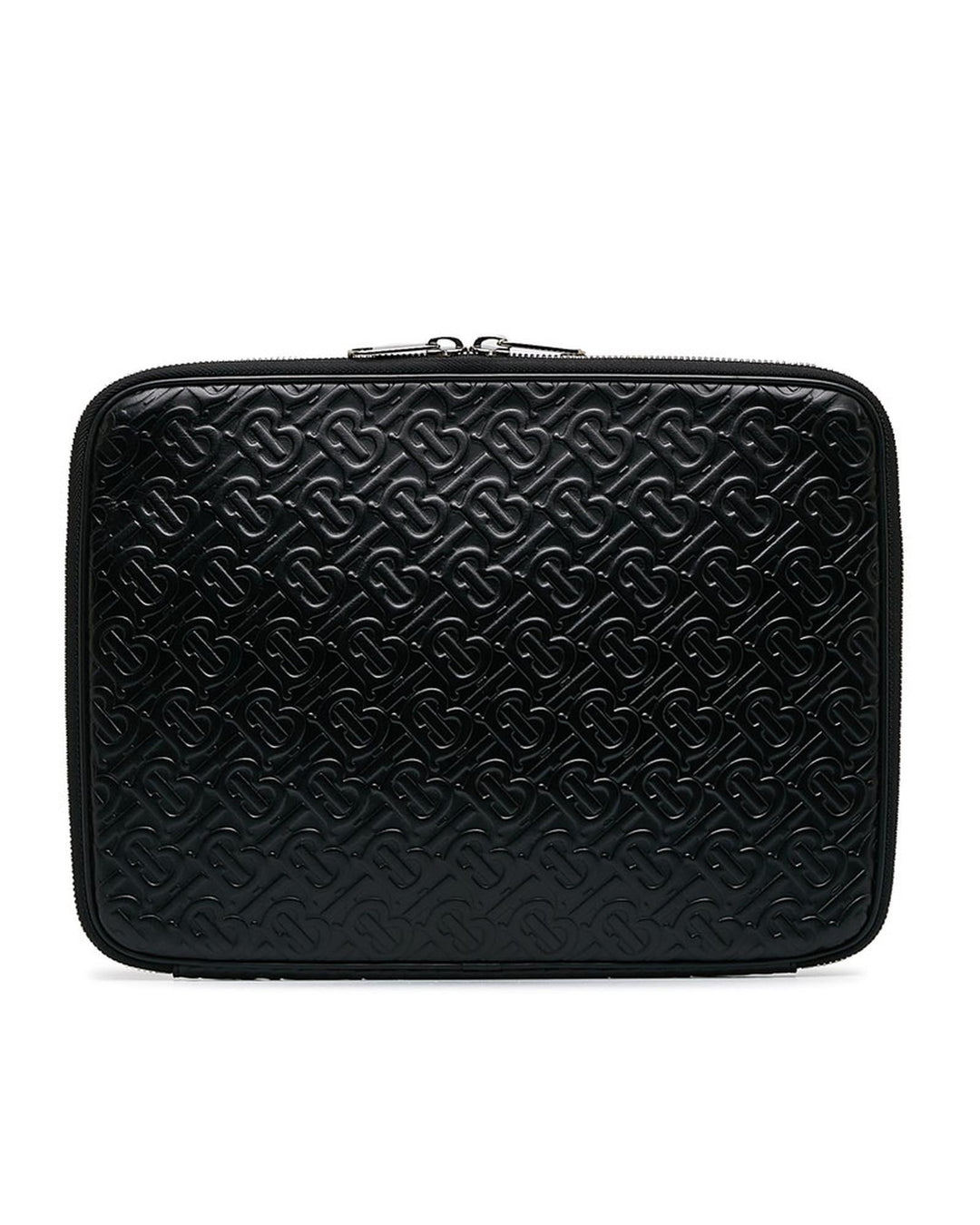 BURBERRY Women's Black Embossed Logo Laptop Case Bag in Black