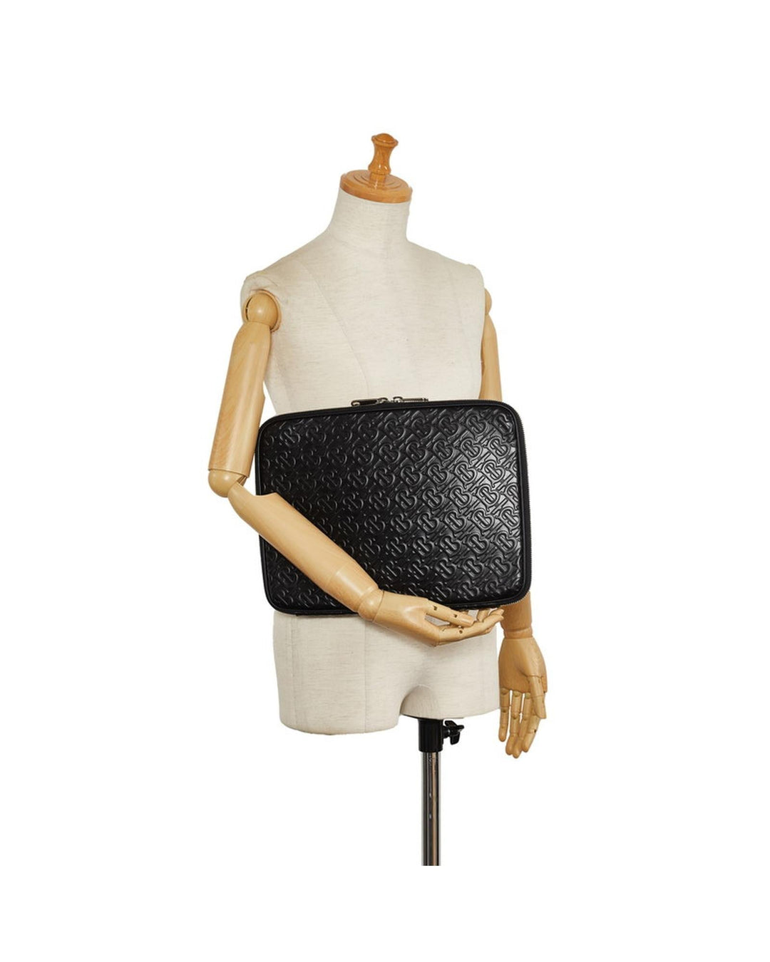 BURBERRY Women's Black Embossed Logo Laptop Case Bag in Black
