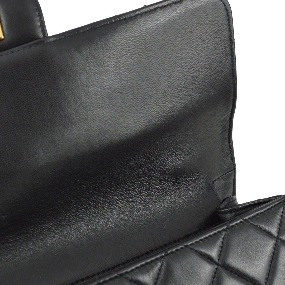 Top Quality Chanel Black Lambskin Double Sided Classic Flap Shoulder Bag