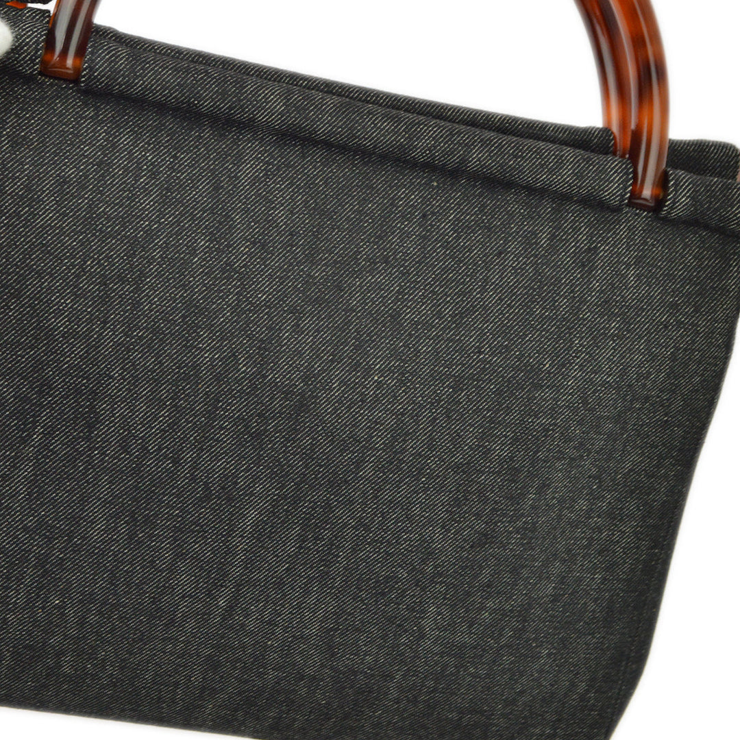 Top Quality Chanel Black Denim Handbag