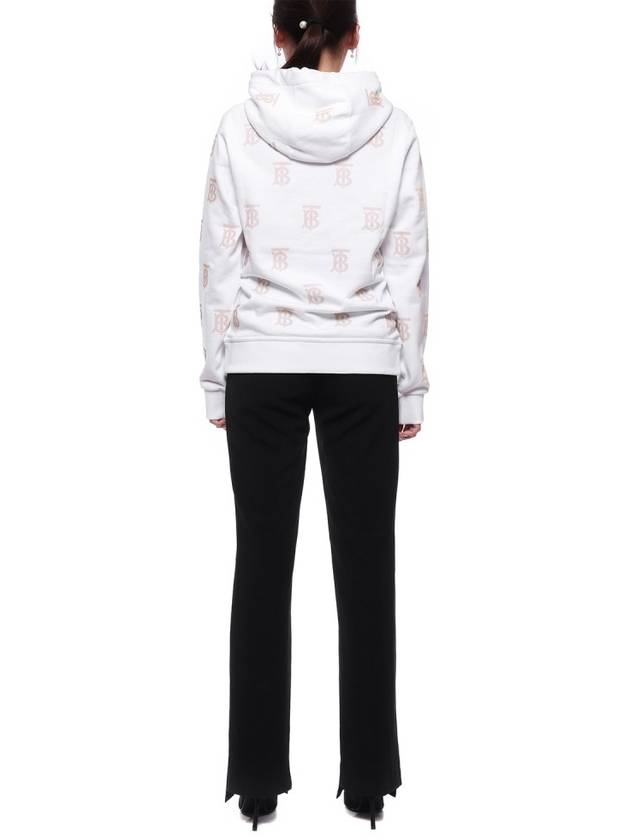 Burberry Cotton Logo Pattern Print Hoodie White