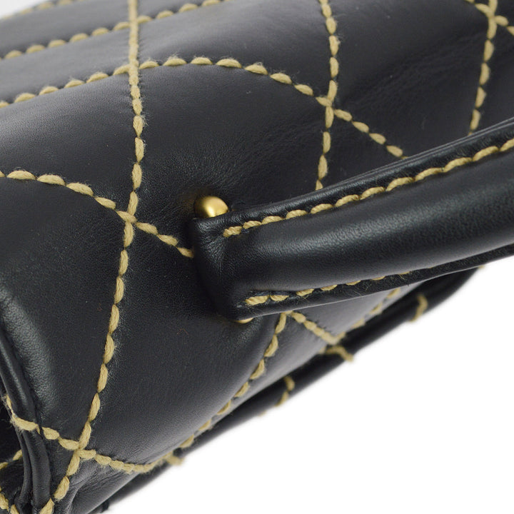 Top Quality Chanel Black Calfskin Wild Stitch Handbag