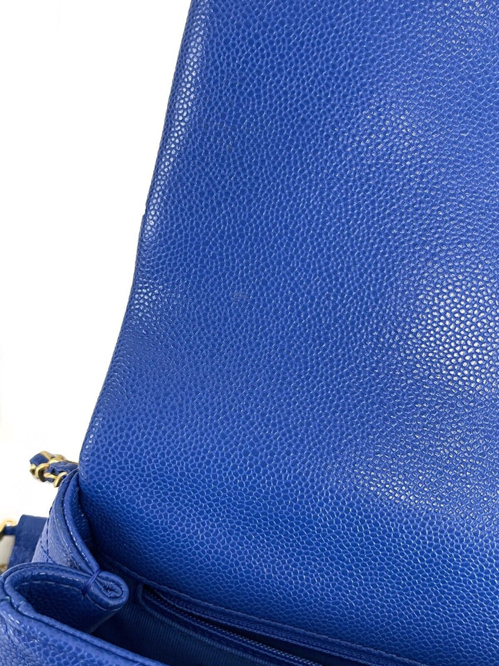 Chanel Mini Chain Around Multi Chain Full New Bag Quilted Caviar 22B Blue