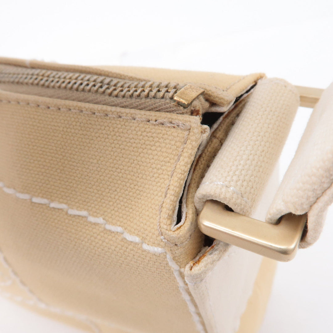 Top Quality Chanel Chocolate Bar Canvas Hand Bag Shoulder Bag Beige