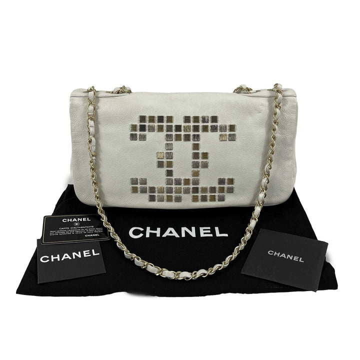 Chanel - 09C Mosaic Metal East West Calfskin CC Maxi New Shoulder Bag