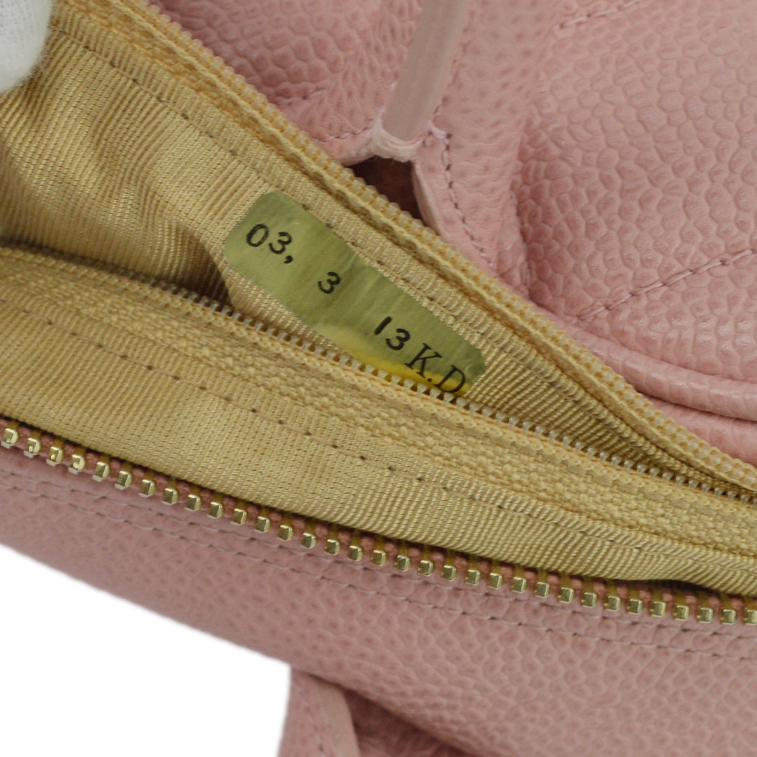 Top Quality Chanel Pink Caviar Bowling Bag 27