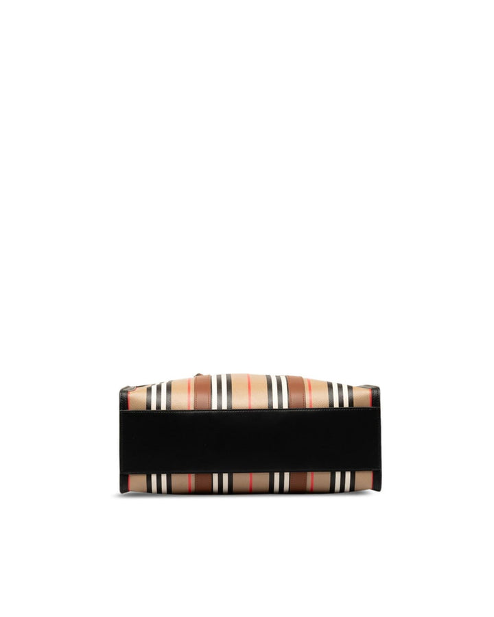 BURBERRY Women's Icon Stripe Tote Bag in Brown by in Brown