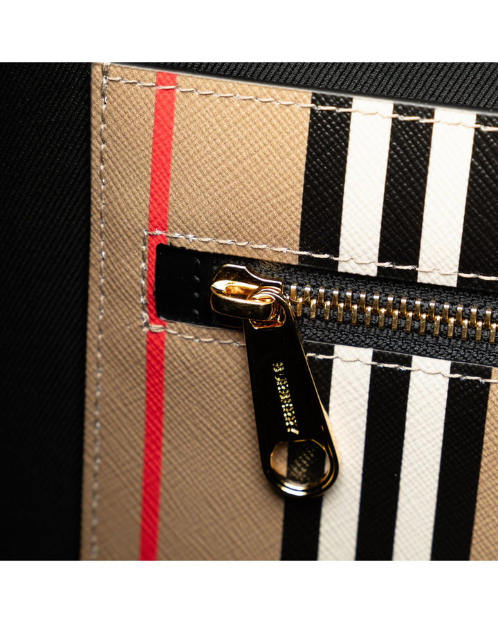 BURBERRY Women's Icon Stripe Tote Bag in Brown by in Brown