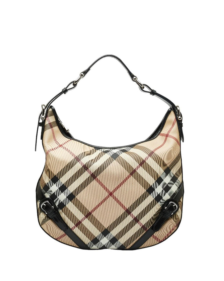 BURBERRY Women's  Nova Check Borton Hobo Bag in Excellent Condition in Brown