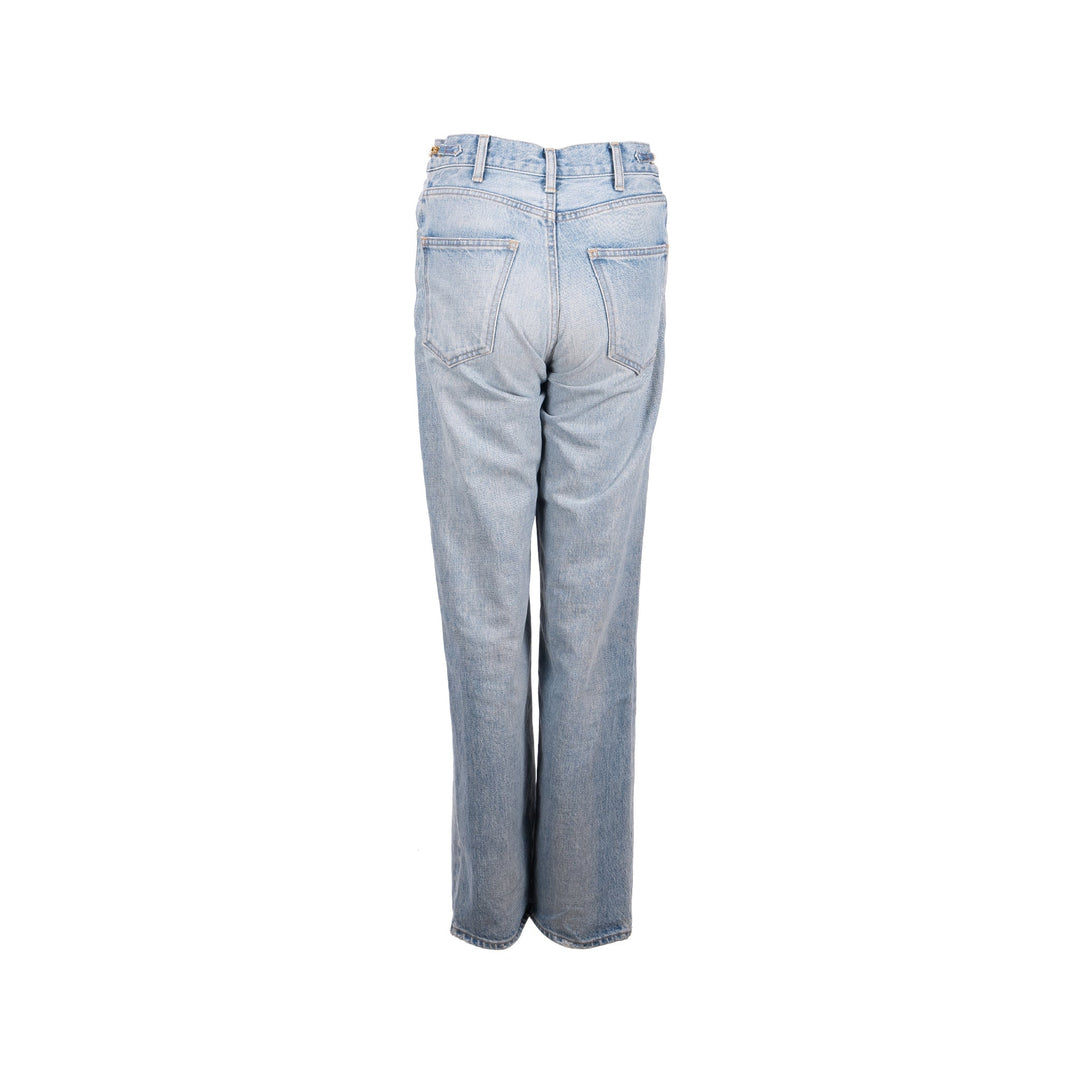 Top Quality Celine Size 25 Margaret Gourmettes Jeans Cotton in Union Wash Denim Blue