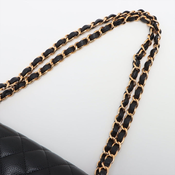 Top Quality Chanel Matrasse 25 Caviar S Double Flap Double Chain Bag Black G  15th