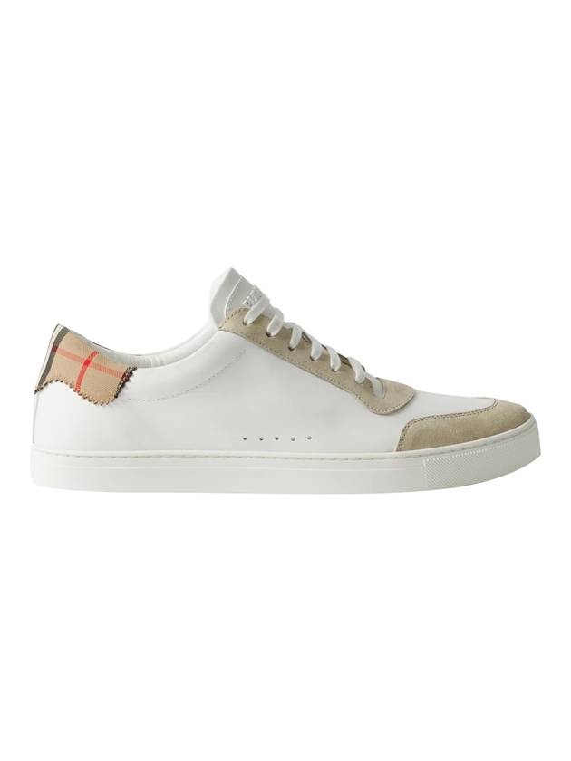 Top Quality Burberry Leather Suede Check Cotton Low Top Sneakers White