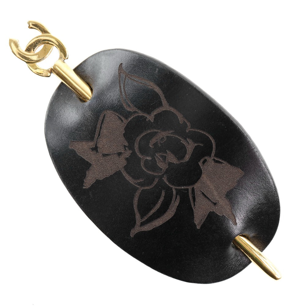 Top Quality Chanel Leather Hair Accessory Black 98A