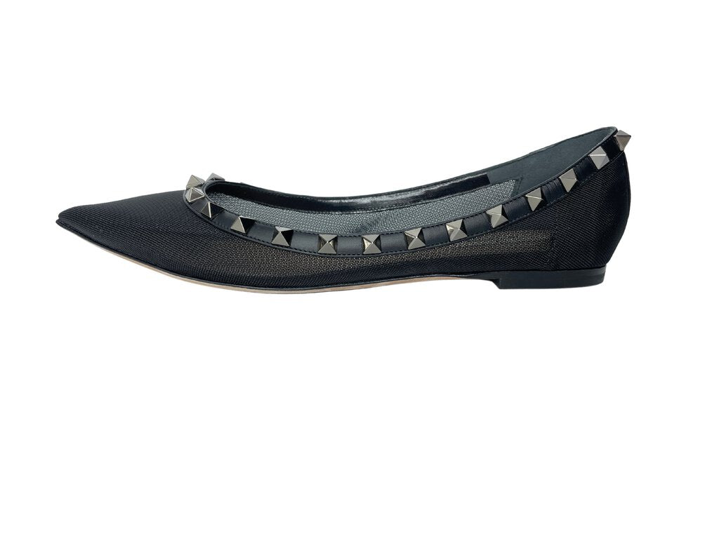 VALENTINO Noir Rockstud Ballet Flats |US7.5|IT37.5|