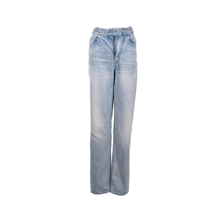Top Quality Celine Size 25 Margaret Gourmettes Jeans Cotton in Union Wash Denim Blue