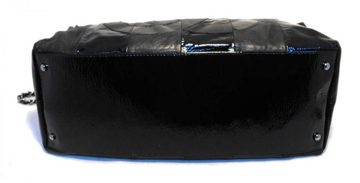 Top Quality Chanel Black Checkered Leather Shoulder Bag Shopper Tote