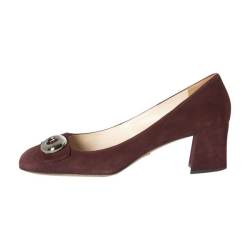 Prada Suede Block Heel Pumps