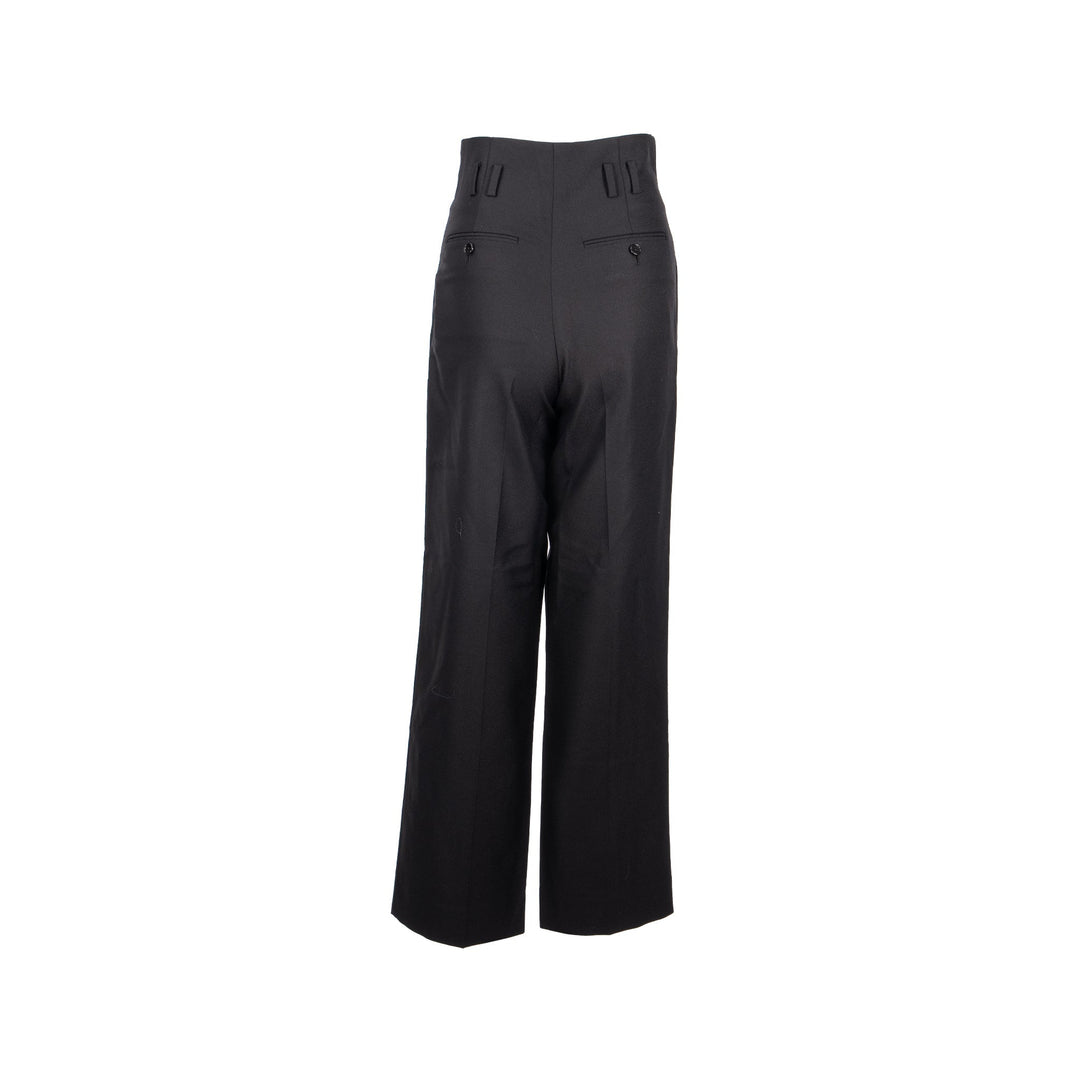 Top Quality Celine Size 34 Pantalon Margaret Gabardine Straight Pants Wool/Mohair Black