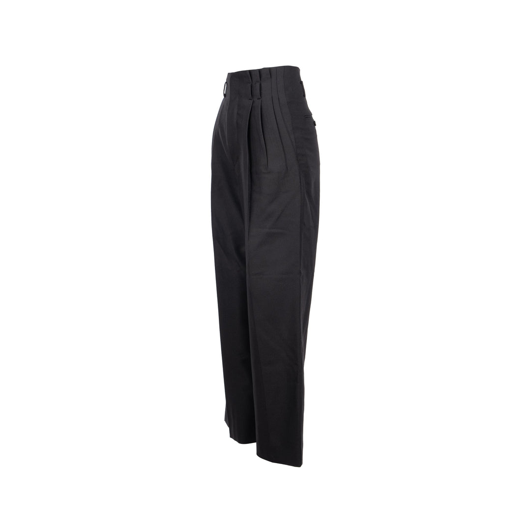 Top Quality Celine Size 34 Pantalon Margaret Gabardine Straight Pants Wool/Mohair Black