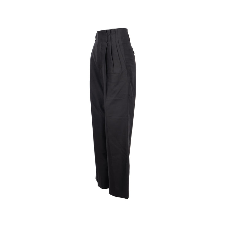 Celine Size 34 Pantalon Margaret Gabardine Straight Pants Wool/Mohair Black