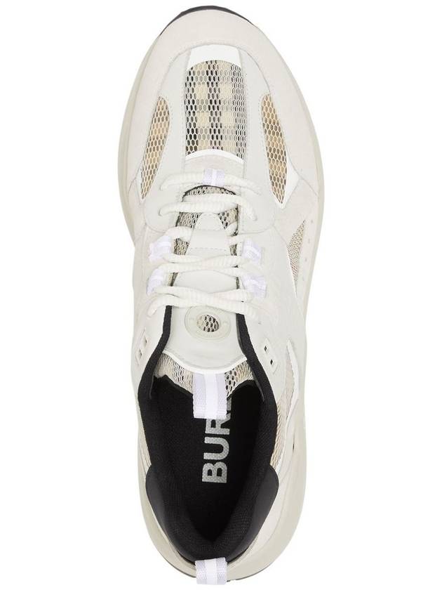 Burberry Vintage Check Mesh and Suede Sneakers Archive Beige White