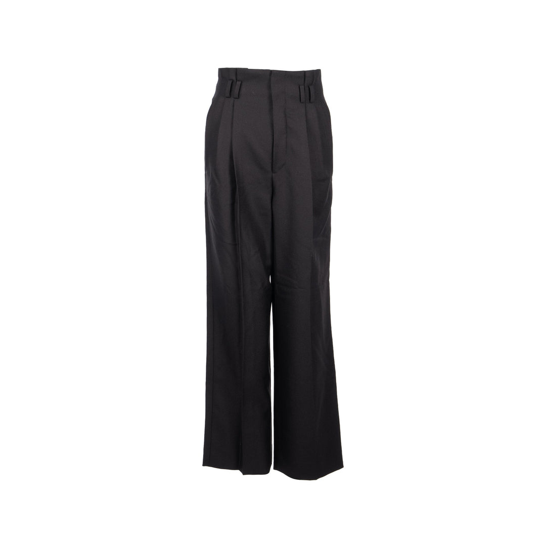 Top Quality Celine Size 34 Pantalon Margaret Gabardine Straight Pants Wool/Mohair Black
