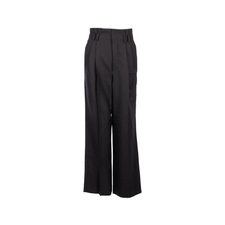 Top Quality Celine Size 34 Pantalon Margaret Gabardine Straight Pants Wool/Mohair Black