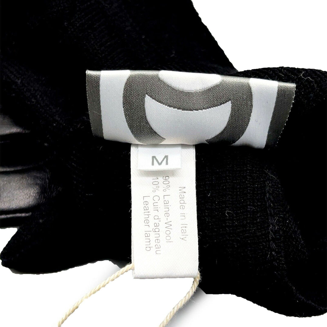 Chanel - Knit Wool Lambskin Black Leather - Sport Gloves - CC Logo - Size M