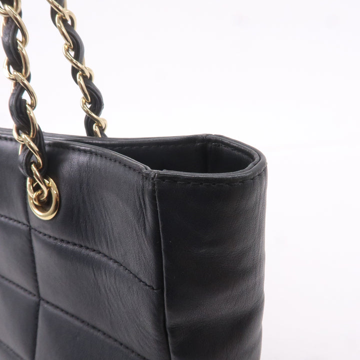 Top Quality Chanel Chocolate Bar Lamb Skin Chain Tote Bag Black A17859