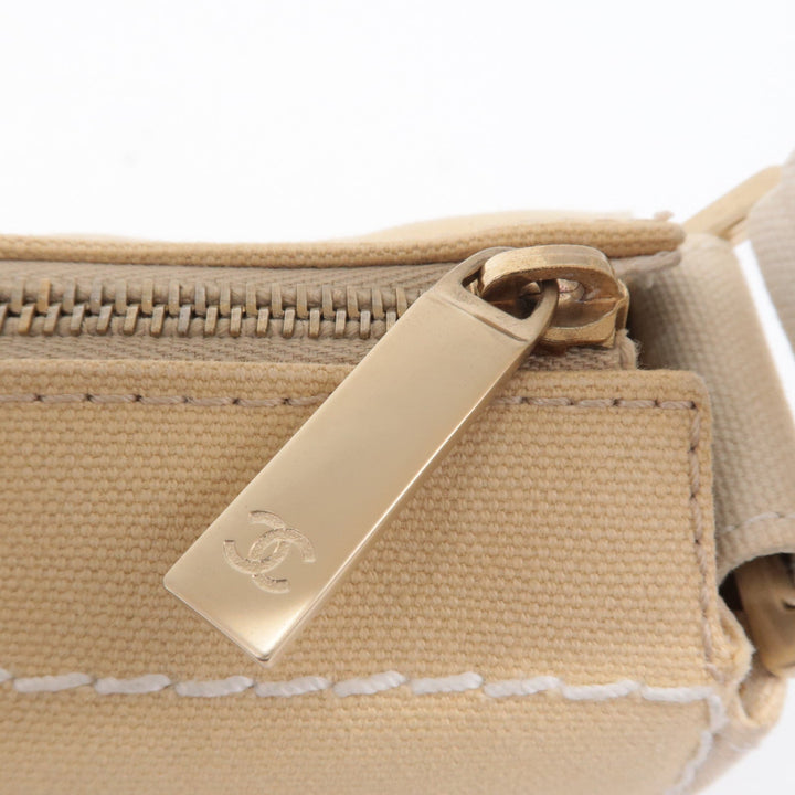 Top Quality Chanel Chocolate Bar Canvas Hand Bag Shoulder Bag Beige