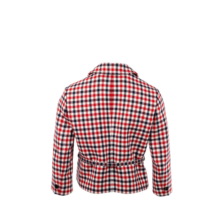 Top quality Dior size 34 Plaid Patterns jacket virgin wool Red/multicolour