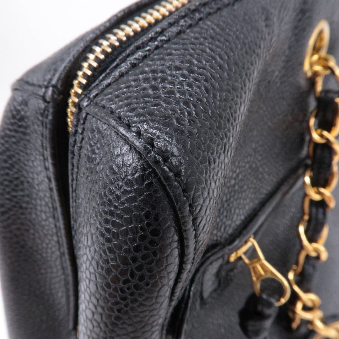 Top Quality Chanel Caviar Skin Chain Tote Bag Shoulder Bag Gold Black